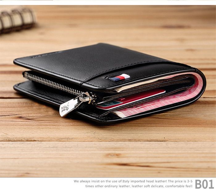 Portefeuille Cuir LEAS VIENNE - RFID - 10 Compartiments - Cuir De Vachette - Noir