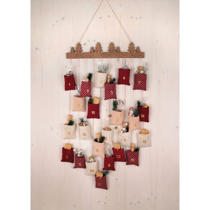 Calendrier De L'Avent Mural En Tissu - Calendrier De L'Avent