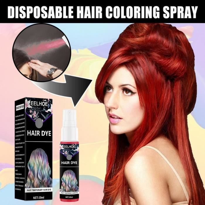 Rouge - Spray de coloration de cheveux instantané, rapide, pour noël,  Halloween, fête, Cosplay, mode, produit - Cdiscount Au quotidien