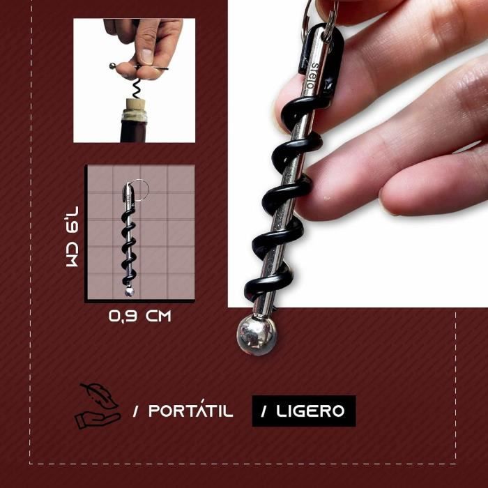 Tire-bouchon Tête De Mort En Métal - Ouvre-bouteille De Vin Design Original - Longueur 17,5 Cm - Cadeau Anniversaire, Diplôme, Fan D'humour Noir