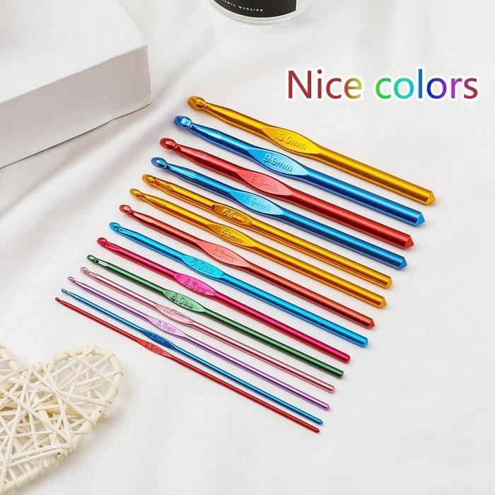 Set Crochet 14 Pièces - Aiguilles 2-10 Mm, Poignées Ergonomiques, Avec Accessoires - Idéal Pour Débutants Et Experts
