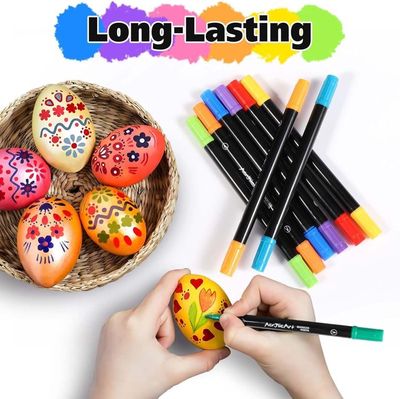 SHSHbuy Feutre Acrylique,24 Couleurs Marqueur Peinture,Stylo