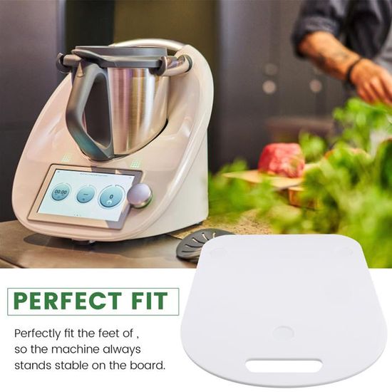 Planche Coulissante Acrylique Pour Thermomix TM6 TM5 - Support Mobile Avec 2 Roues Universelles, Stable Et Facile à Déplacer (Noir)