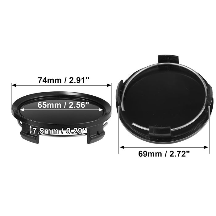 4 Cache-moyeux De Roue Voiture - Diam. Ext. 70 Mm / Int. 60 Mm - Clip ABS+Métal - Protection & Style