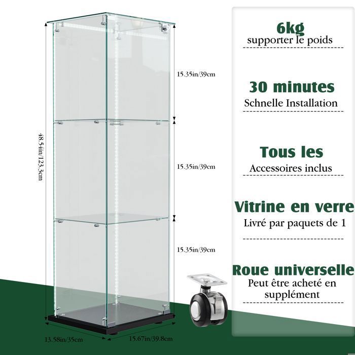Vitrine en verre acrylique | Protection contre la poussière pour figurines de manga, blocs de serrage, voitures modèles, etc. | 36 x 27 x 25 cm