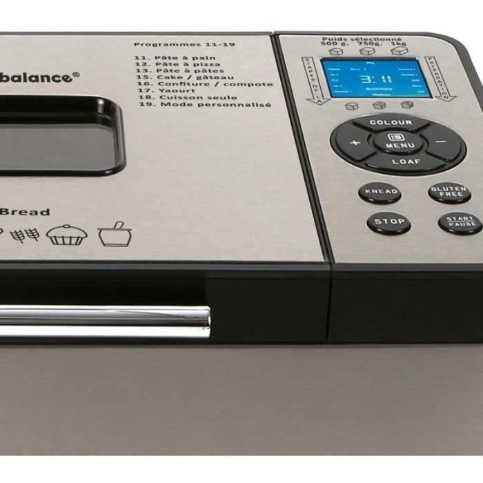Machine à Pain Automatique 19 Programmes - 1000g Max - Acier Inoxydable 710W