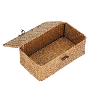 Panier Rangement Rond Jonc De Mer Naturel/Blanc Taille 2 - Design Chic Et Pratique