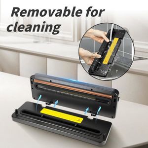 MEKOTRIN Machine Sous Vide Alimentaire 5 En 1 - Emballeur Sous Vide Avec Modes Sec Et Humide, 10 Sacs Et Tuyau Inclus - Parfait Pour Cuisine Et Conservation (Blanc)