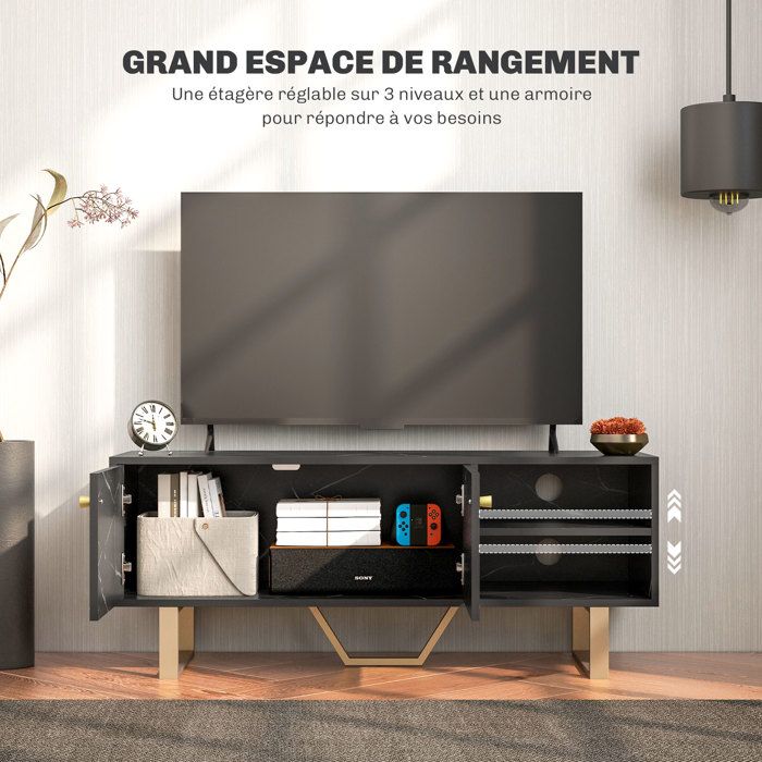 Meuble de divertissement avec rangement pour télévisions jusqu'à 65 pouces - Chine Meuble TV, le panneau en bois