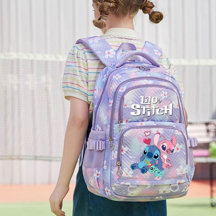 Sac à Dos Scolaire Avec Chariot STITCH BEACH - Enfant, 33 X 15 X 42 Cm, Dos Ergonomique, 2 Ans De Garantie