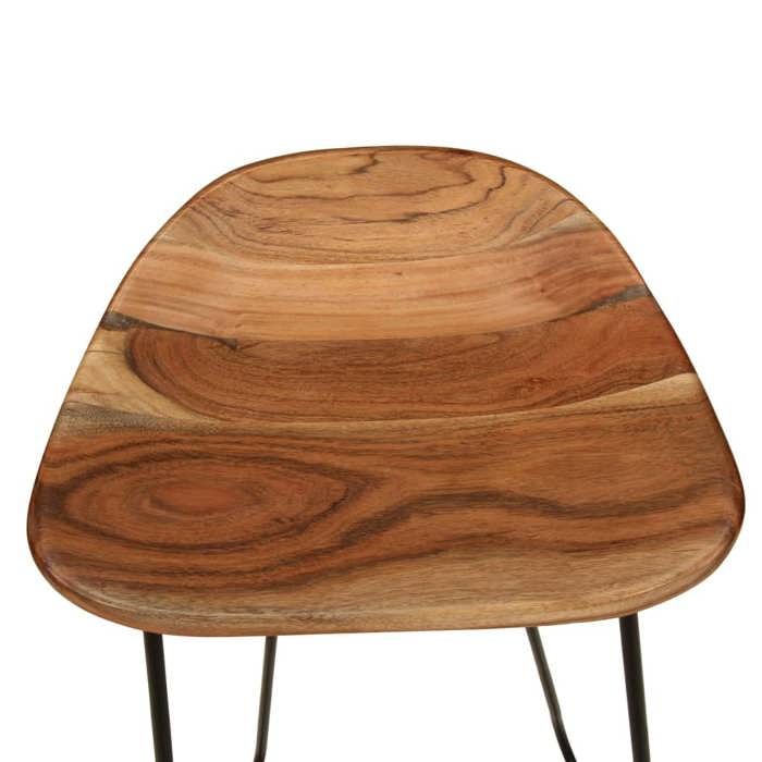 Lot De 2 Tabourets Bois Harald HOME DECO FACTORY | Natural Crush | Hauteur 40cm | Design Naturel & Unique