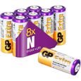 Piles LR1 - Lot de 8 Piles | GP Extra | Batteries LR1 N AM5 - E90 Alcalines 1.5V - Longue durée et Haute Performance-0