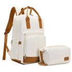 BRAND Sac à Dos 42x29x17cm Ordinateur Portable Grand Capacité Fonctionnel Sac de Voyage pour Voyage/Affaire/Scolaire, Beige\Marron