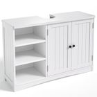 Meuble sous Vasque - Bealife Meuble Salle de Bain - 3 Étages Ouverts - 2 Portes - 90 x 30 x 60 cm - Blanc