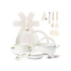 Batterie de cuisine 22 pièces - ALIGHTUP - Poêles 20 24 28cm, Casseroles 18cm, Sauteuse 28cm, Faitout 28cm, Poignée amovible -