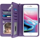 AVIZAR Étui iPhone 6 Plus/6S Plus/7 Plus/8 Plus Portefeuille Coque Amovible - Violet