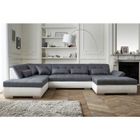 LISA DESIGN Vermont - canapé panoramique d'angle gauche - 7 places - XXL - Blanc / Gris