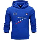 NPZ Sweat à capuche - France - 2 étoiles - Bleu - Manches longues - Polyester/Coton