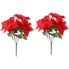 NAISIDIER Artificielle Fleurs rouges soie Poinsettia Bouquet Fleurs artificielles de décoration de Noël 2Pcs