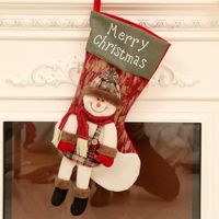 Chaussette de Noël en coton - Rouge - Décoration de fête