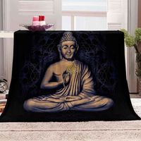 Couverture en flanelle imprimé Bouddha 100x150cm - Marque - Modèle - Motifs - Couleur - Dimensions