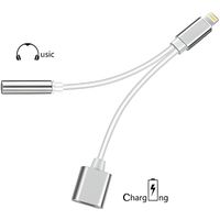 Cable Double Adaptateur port Lightning avec prise Jack 3.5 mm pour iPhone 11 6.1" Couleur Argent - Marque Yuan Yuan