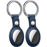 Lot 2 porte clés Airtag Coque en cuir véritable le tracker Bluetooth AirTag 2021 \u2013 protection anti rayures et anti peTW