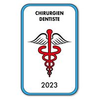 Autocollant Sticker - Vignette Caducée 2023 pour Pare Brise en Vitrophanie - V4 Chirurgien Dentiste 