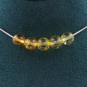 Collier Perles Agate Jaune 8mm – Chaîne Acier Inoxydable Femme