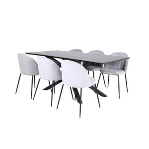 TABLE À MANGER COMPLÈTE Ensemble table et chaises PiazzaBLBL - Blanc laqué
