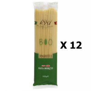 SPAGHETTI TAGLIATELLE Lot 12x Pâtes italiennes Spaghetti n°5 BIO - 1881 Pasta Berruto - paquet 500g
