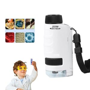 Acheter Microscope Portable pour enfants, jouets éducatifs biologiques pour  enfants, Kit scientifique à la maison et à l'école, lumière LED, loupe  cadeau à tige 60X-120X