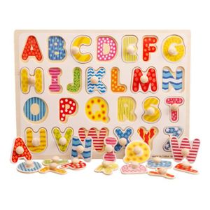 JOUET À BASCULE Puzzle en bois Alphabet Nombre Graphique Jouet Édu