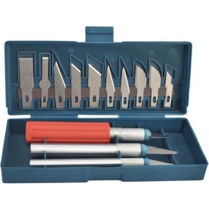CUTTER Kit Cutter de précision 13 pièces avec boite de rangement aimantée (Inclus 3 cutters + 10 lames de rechange) - 5902367977986