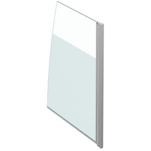 Pare baignoire + volet pivotant 130x105- Profile aluminium chrome et verre  transparent bande depolie - Aurlane