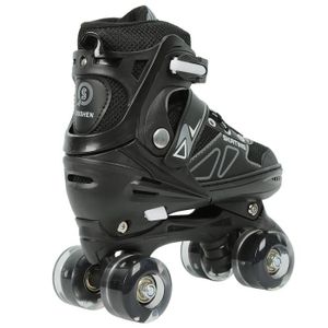 PATIN - QUAD KEDIA. Roller Skates, Quad Rollers, pour Mixte, noir taille M, patins à roulettes, double rangée pu 4 roues full flash