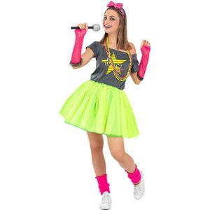 Set Tutu Jaune Fluo Adulte Taille Unique, deguisement annees 80 pas cher -  Badaboum