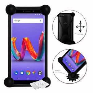Étui Portefeuille Flip Pour Wiko Harry 2 - Protection 360°, 3 Fentes Cartes, Similicuir Noir