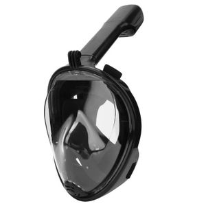 MASQUE DE PLONGÉE Masque de plongée adultes en silicone visage complet anti-buée Lunette de plongée en apnée pour Gopro (Noir S - M) - Vvikizy
