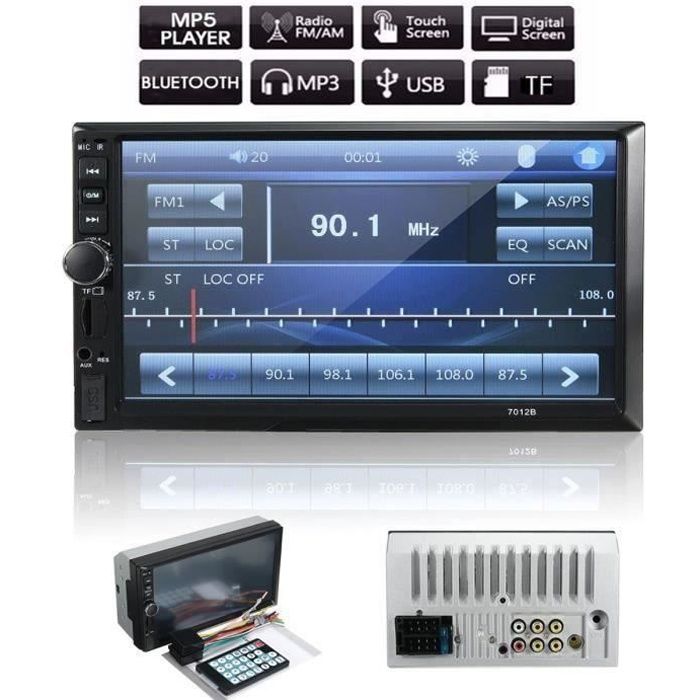 XOMAX XM-CDB623 Autoradio avec Lecteur CD I Bluetooth I USB, Micro SD I 2X  AUX I 7 Couleurs d'éclairage réglable I 1 DIN