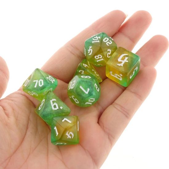 OBULUS – Set De 7 Dés Polyédriques RPG  D4 D6 D8 D10 D12 D20 D Accessoires Pathfinder