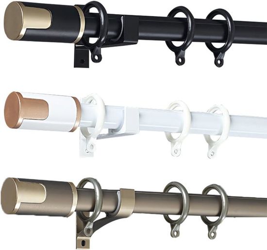 Rail Double Rideau Plafond Silencieux 2,6m - Alliage Aluminium, 8 Crochets/m, Blanc, Pour Salon/chambre