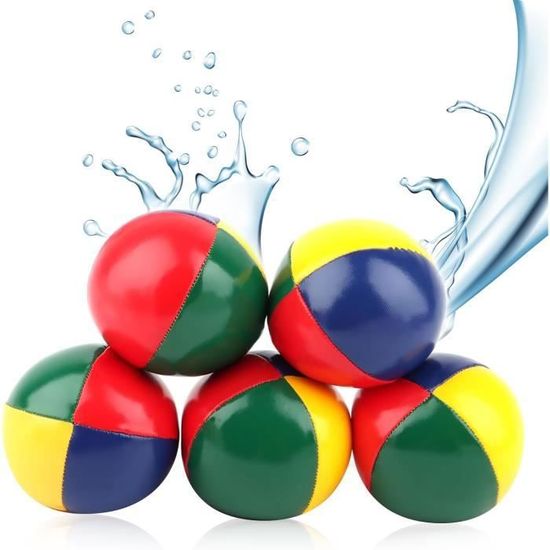 Balle de jonglage lot de 5, professionnels, amateurs, balles molles, enfants, adultes, 6,5 cm, multicolore, Relaxdays | Leroy Merlin
