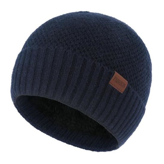 Bonnet D'Hiver Chaud Avec Pompon Et Doublure Polaire - Tricot Doux Unisexe Homme Femme Pour Ski Et Neige