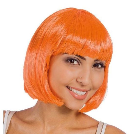 perruque orange courte