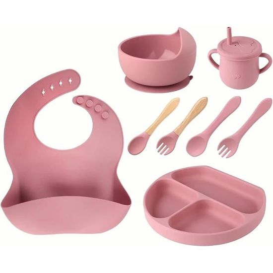 Bol à Ventouse Anti-Dérapant Pour Bébé – Avec Cuillère Change-Couleur, Couvercle, Pour Enfant 6 Mois Et Plus