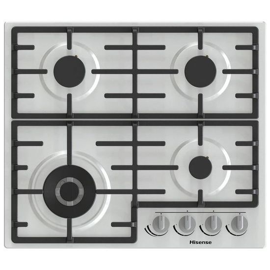 Hisense GM663XB Plaque de cuisson à gaz, 4 zones de cuisson, largeur 60