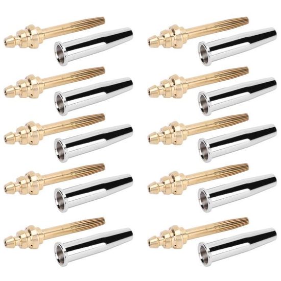 Buses à Gaz Pour Brûleurs MB15/MB14 - 10 Pièces En Cuivre Plaqué - Diamètre 12 Mm - Compatible Binzel