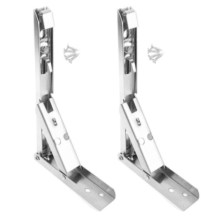 Support d'étagère Équerre Pliable en Acier inoxydable Console Pliante Charnière Murale 8 Inch