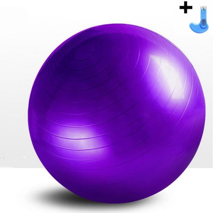 Balle de yoga épaissie de 65 cm, balle de fitness antidéflagrante, violet
